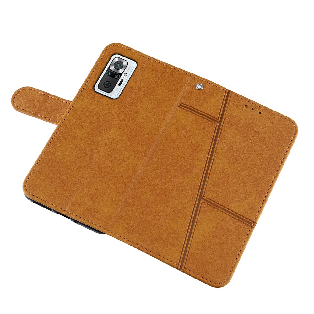 Portefeuille De Support Design Cover Cover Cover Cover Coffre Avec Bracelet Pour Xiaomi Redmi Note 10 PRO / NOTE 10 PRO Max - Marron-7