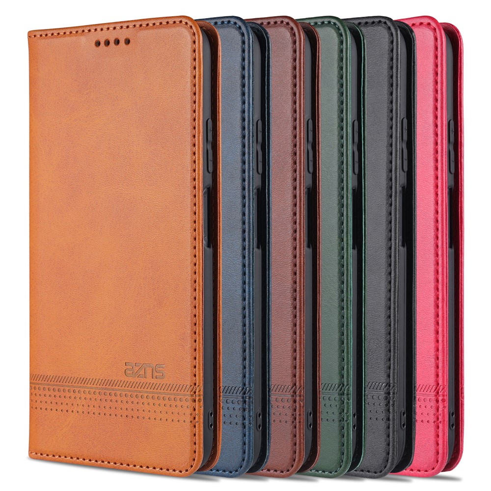 AZNS Stand Wallet Case Auto-absorbed Magnetic Leather Phone Shell for Xiaomi Redmi Note 10 5G / Poco M3 Pro 5G / 4G - Brown-11