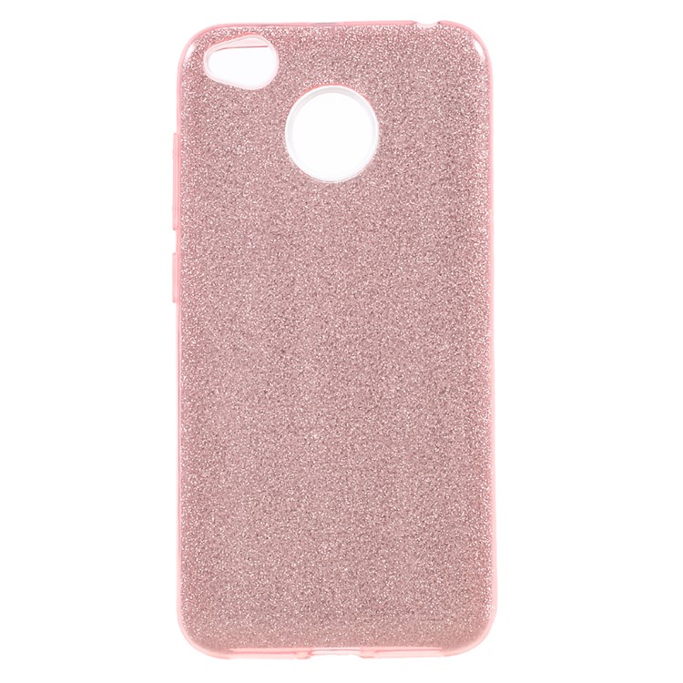 Pure Color PC + TPU + Glitter Paper Back Casing for Xiaomi Redmi 4X - Rose Gold-1