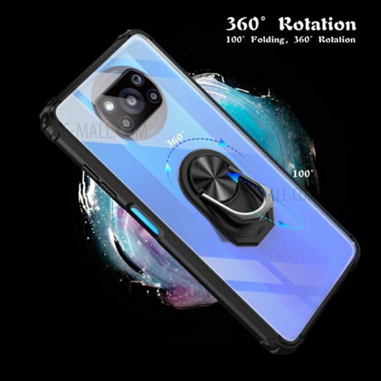 PC + TPU Hybrid Phone Case with Ring Holder Kickstand for Xiaomi Poco X3 / Poco X3 Pro / Poco X3 NFC - Red-7