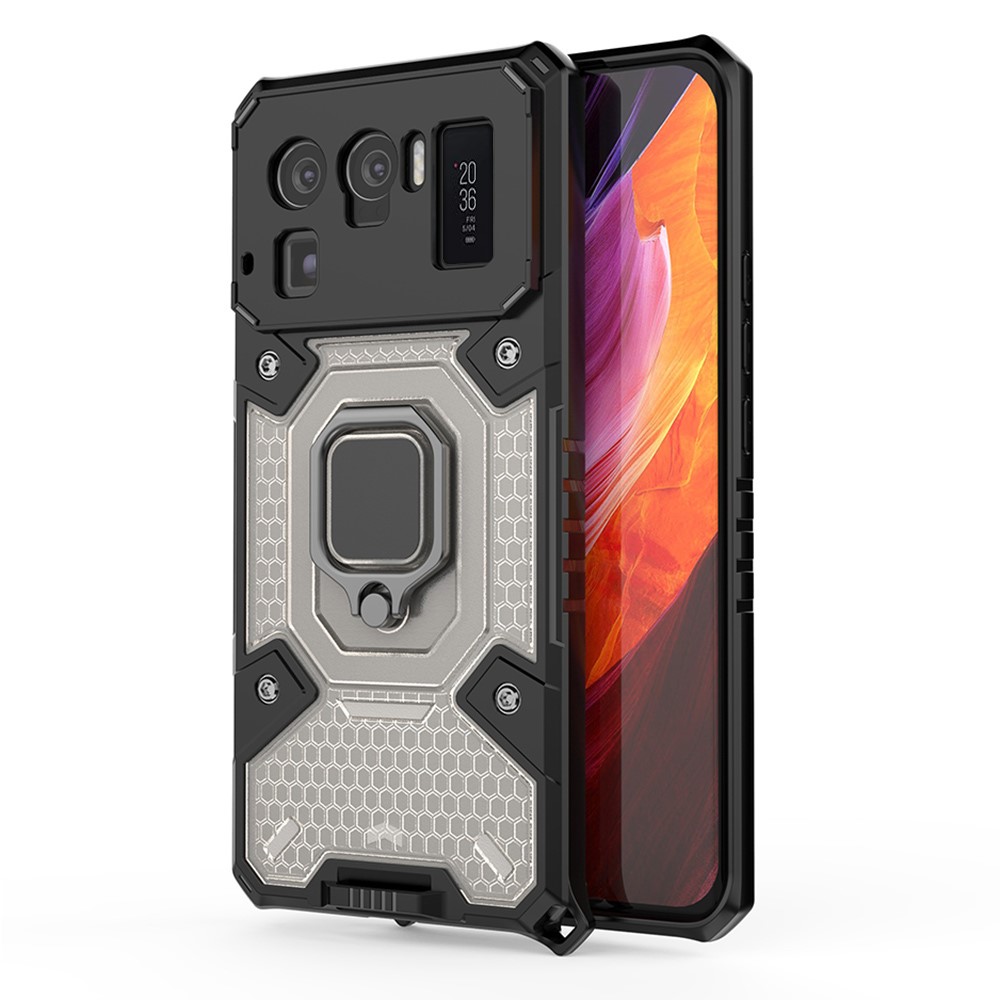 Kickstand Design PC+TPU Hybrid Phone Case Cover Shell Built-in Magnetic Holder for Xiaomi Mi 11 Ultra - Grey-1