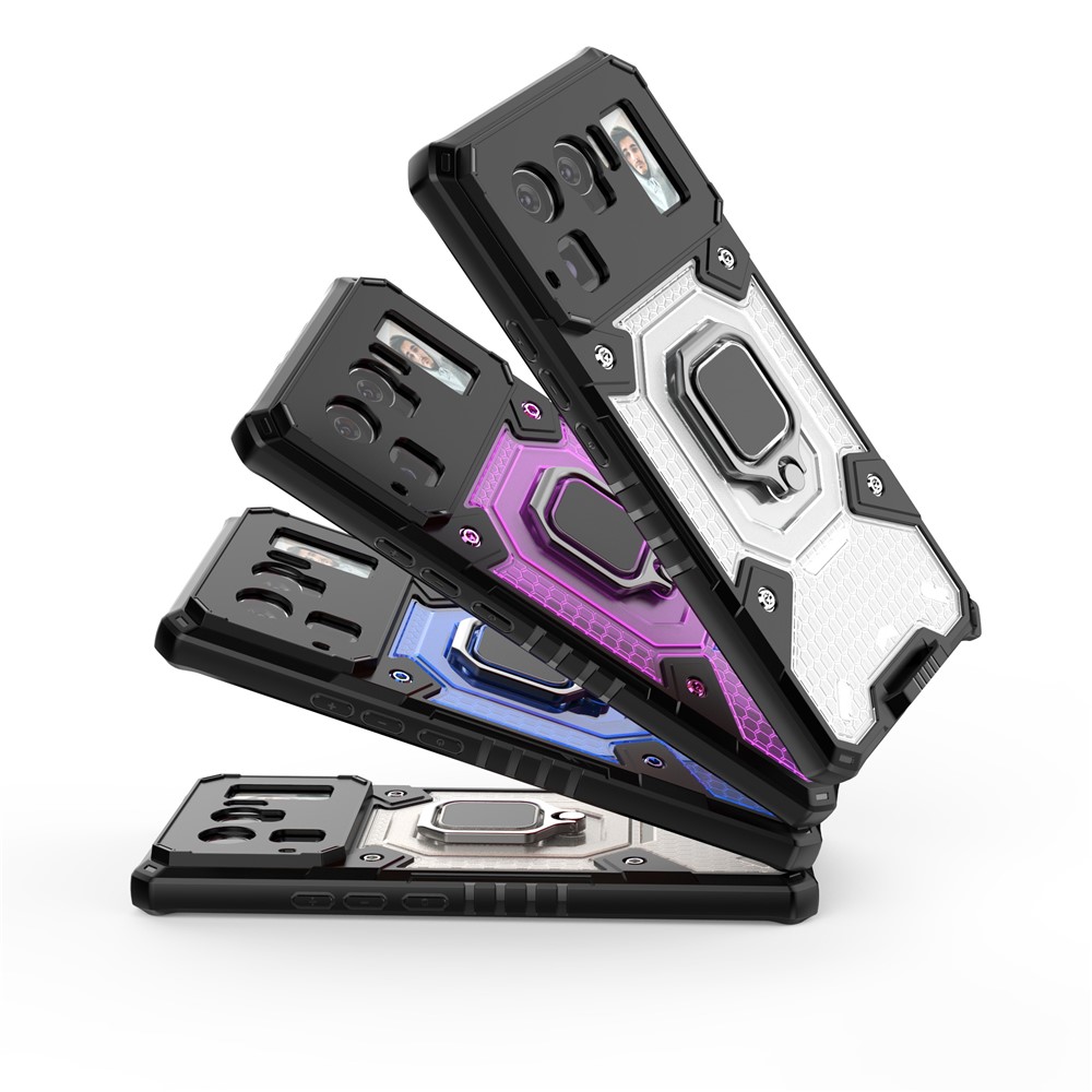 Kickstand Design PC+TPU Hybrid Phone Case Cover Shell Built-in Magnetic Holder for Xiaomi Mi 11 Ultra - Grey-10