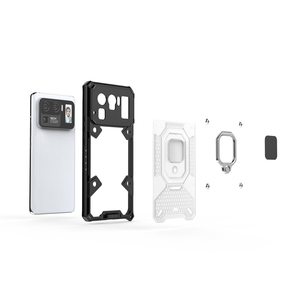 Kickstand Design pc + Tpu Hybrid Telle Thello Coper Shell Holder Intégré Magnétique Pour Xiaomi Mi 11 Ultra - Gris-5