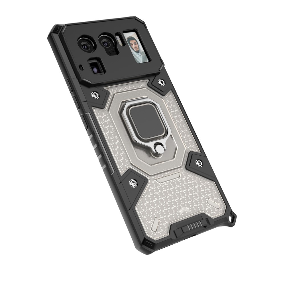 Kickstand Design PC+TPU Hybrid Phone Case Cover Shell Built-in Magnetic Holder for Xiaomi Mi 11 Ultra - Grey-6