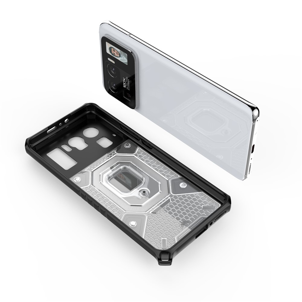 Kickstand Design PC+TPU Hybrid Phone Case Cover Shell Built-in Magnetic Holder for Xiaomi Mi 11 Ultra - Grey-7
