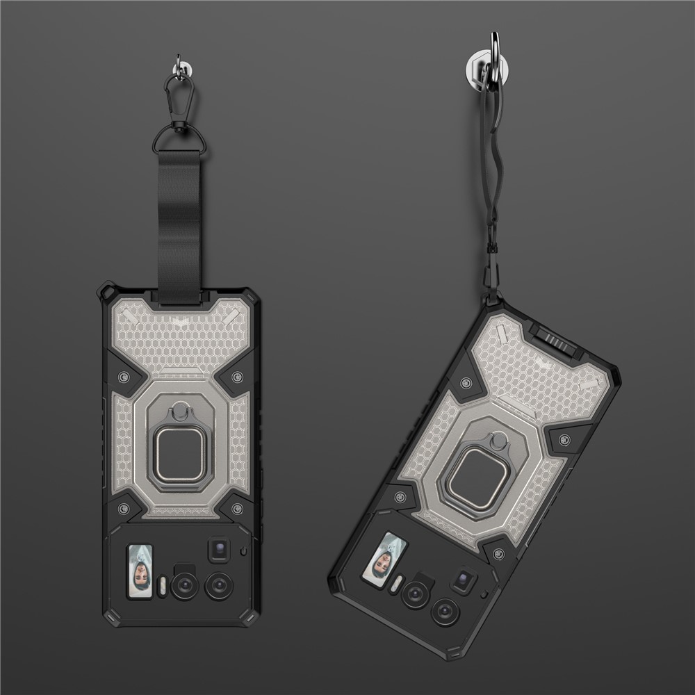 Kickstand Design PC+TPU Hybrid Phone Case Cover Shell Built-in Magnetic Holder for Xiaomi Mi 11 Ultra - Grey-9
