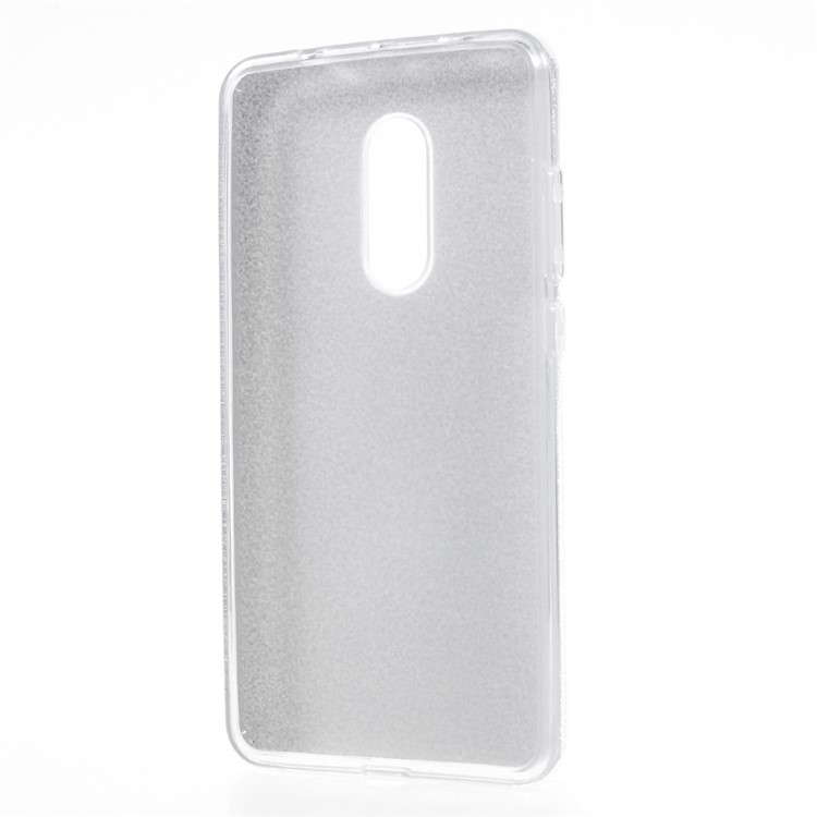 Pure Color PC + TPU + Glitter Paper Case for Xiaomi Redmi Note 4X - Silver-3