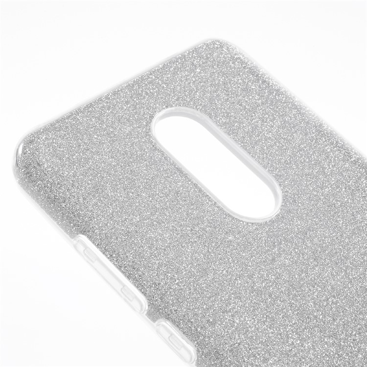 Pure Color PC + TPU + Glitter Paper Case for Xiaomi Redmi Note 4X - Silver-4