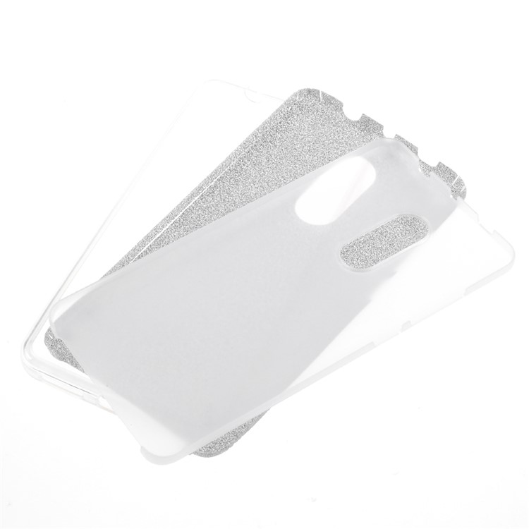 Pure Color PC + TPU + Glitter Paper Case for Xiaomi Redmi Note 4X - Silver-6