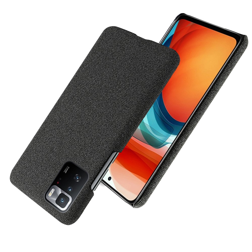KSQ Plastic Coated with Cloth Back Case for Xiaomi Redmi Note 10 Pro (China) - Black-2