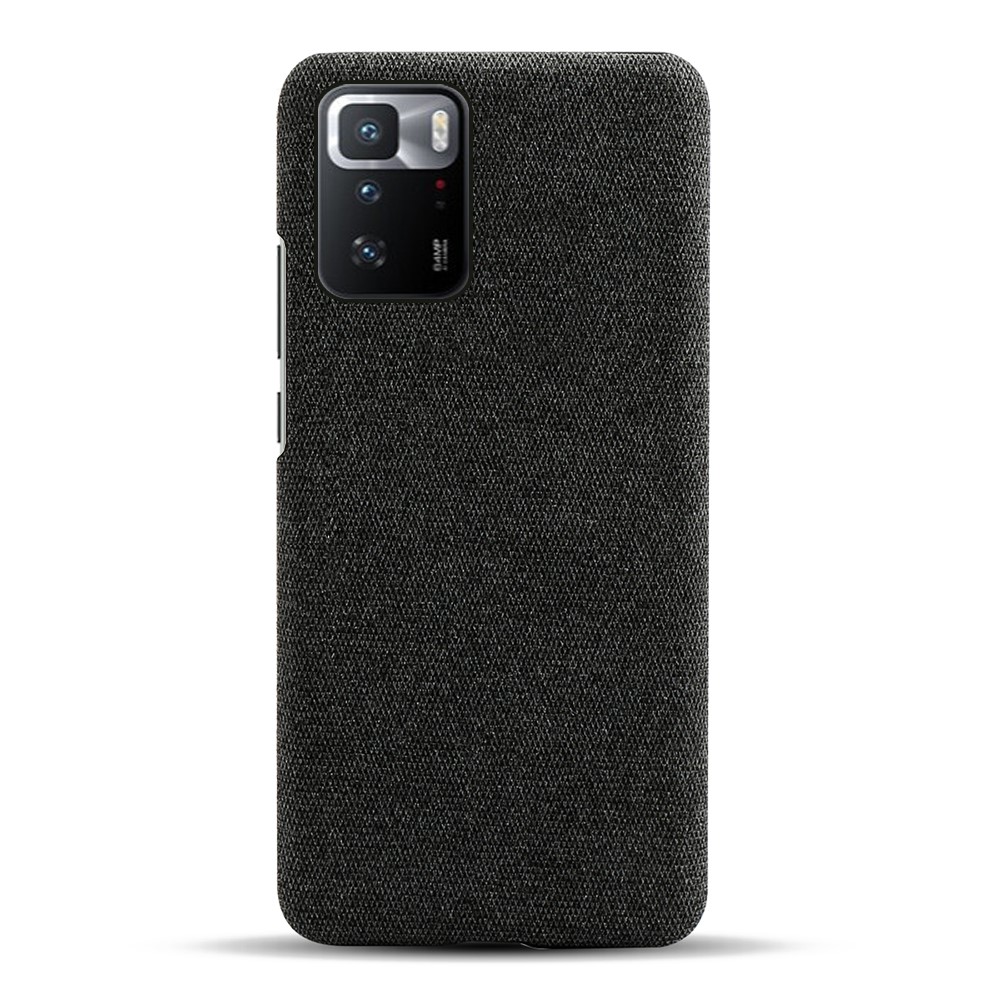 KSQ Plastic Coated with Cloth Back Case for Xiaomi Redmi Note 10 Pro (China) - Black-3