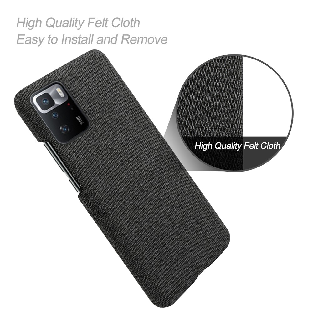 KSQ Plastic Coated with Cloth Back Case for Xiaomi Redmi Note 10 Pro (China) - Black-4