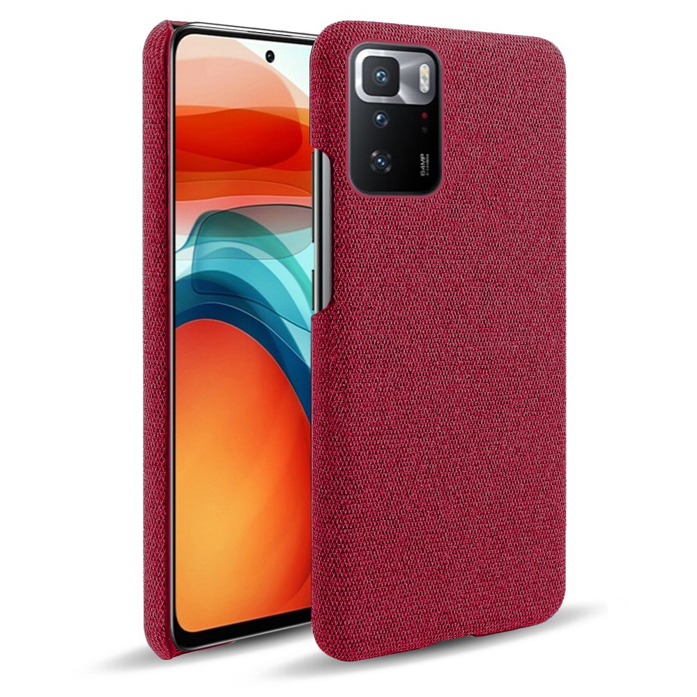 KSQ Plastic Recouvert De Tissu Back Case Pour Xiaomi Redmi Note 10 Pro (Chine) - Rouge-1