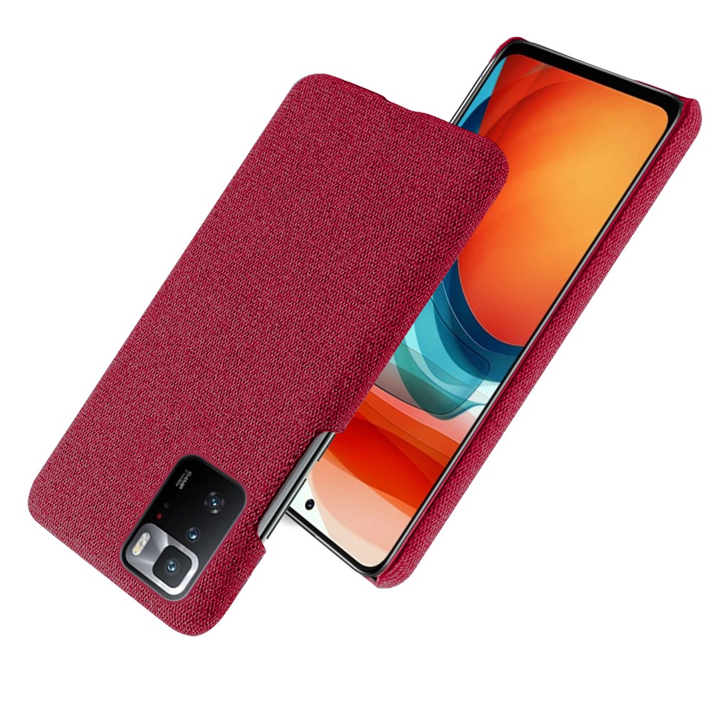 KSQ Plastic Recouvert De Tissu Back Case Pour Xiaomi Redmi Note 10 Pro (Chine) - Rouge-2