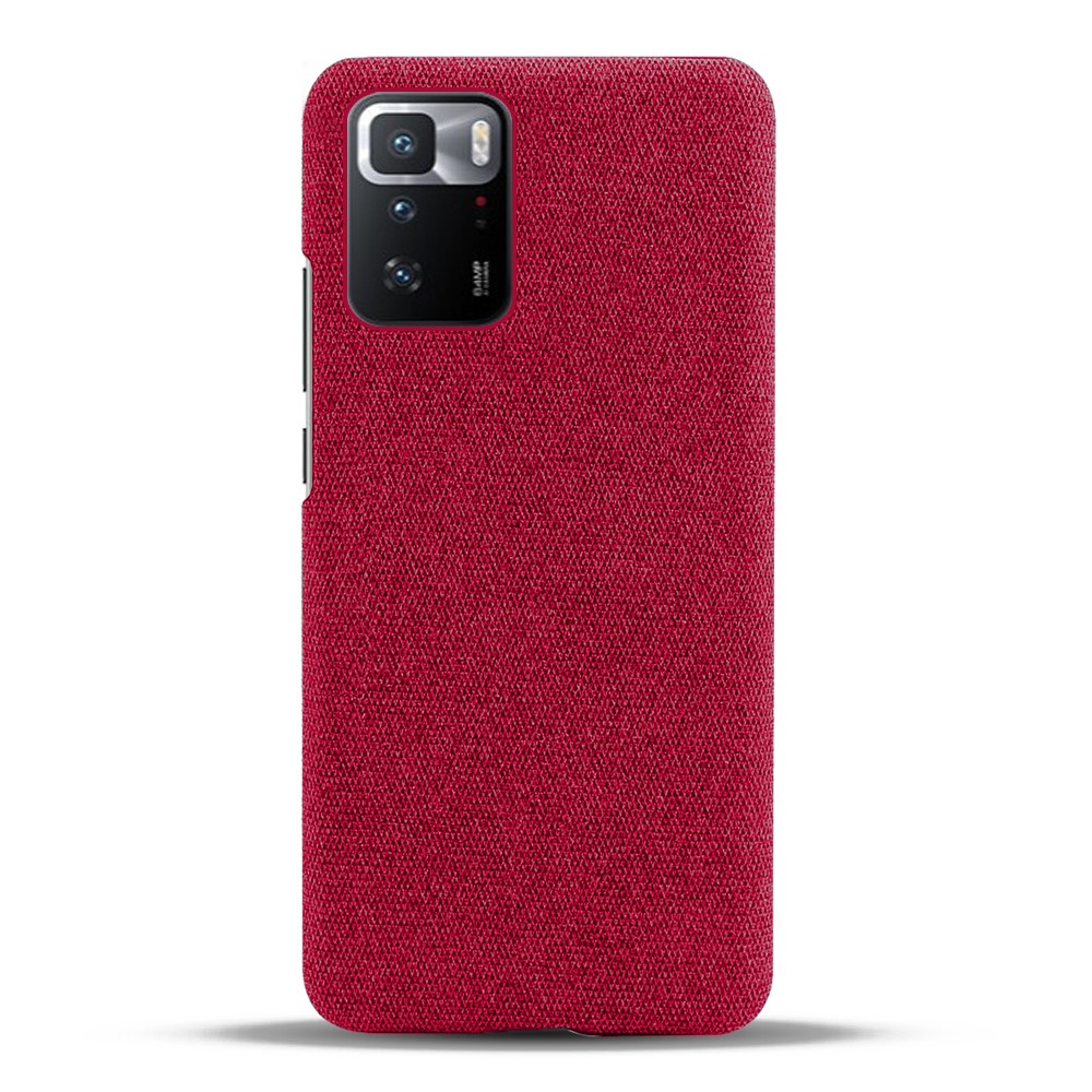 KSQ Plastic Recouvert De Tissu Back Case Pour Xiaomi Redmi Note 10 Pro (Chine) - Rouge-3