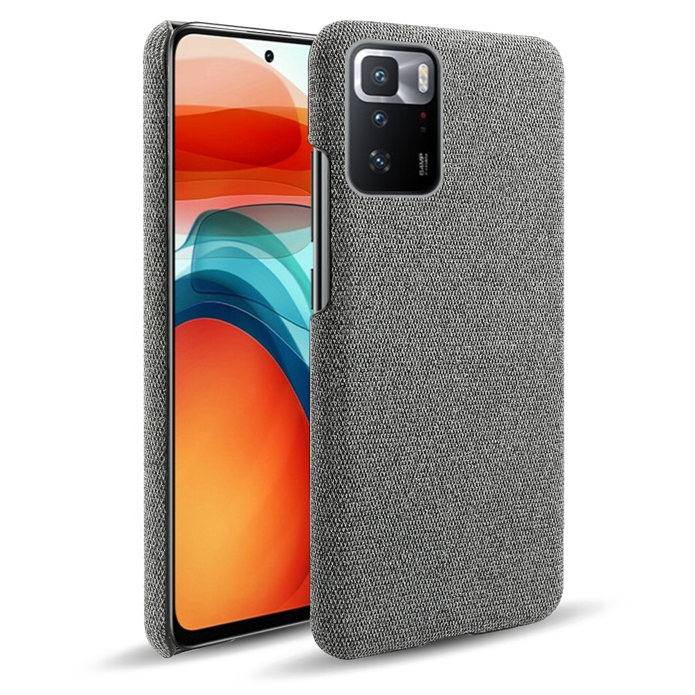 KSQ Plastic Recouvert De Tissu Back Case Pour Xiaomi Redmi Note 10 Pro (Chine) - Gris-1