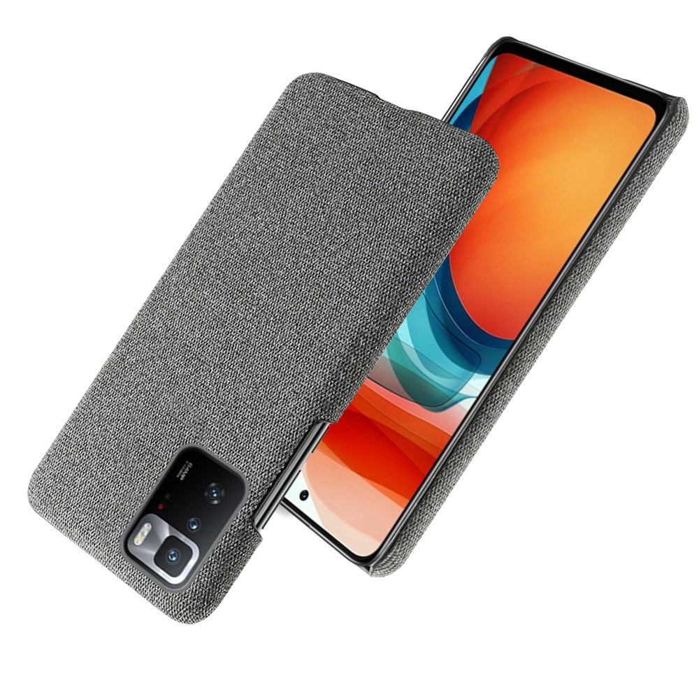 KSQ Plastic Recouvert De Tissu Back Case Pour Xiaomi Redmi Note 10 Pro (Chine) - Gris-2