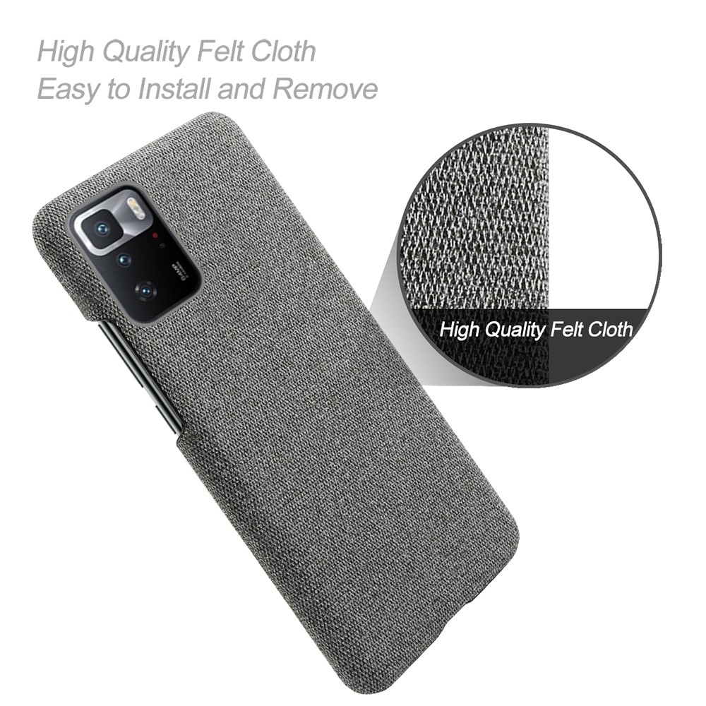 KSQ Plastic Recouvert De Tissu Back Case Pour Xiaomi Redmi Note 10 Pro (Chine) - Gris-4