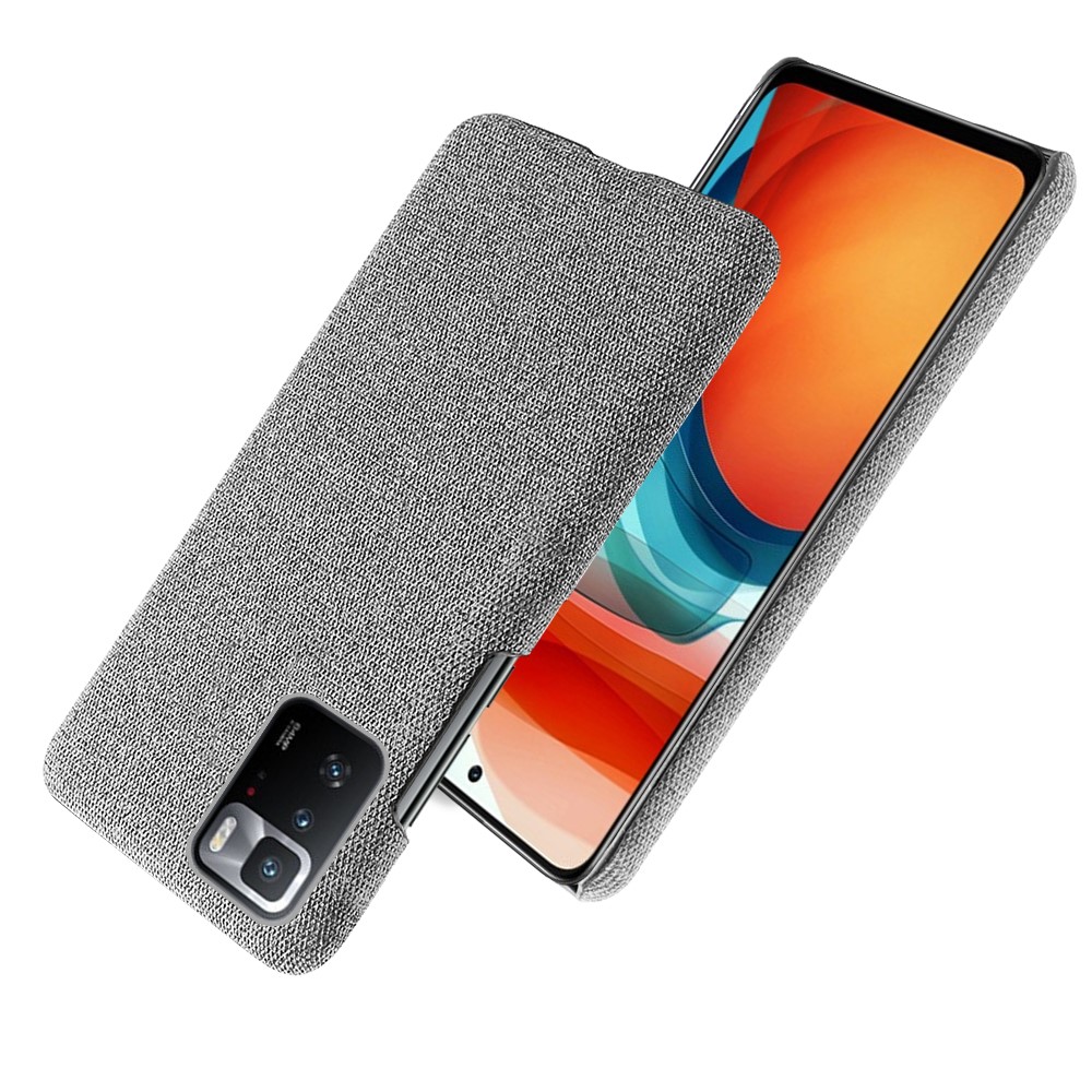 KSQ Plastic Recouvert De Tissu Back Case Pour Xiaomi Redmi Note 10 Pro (Chine) - Gris Clair-2