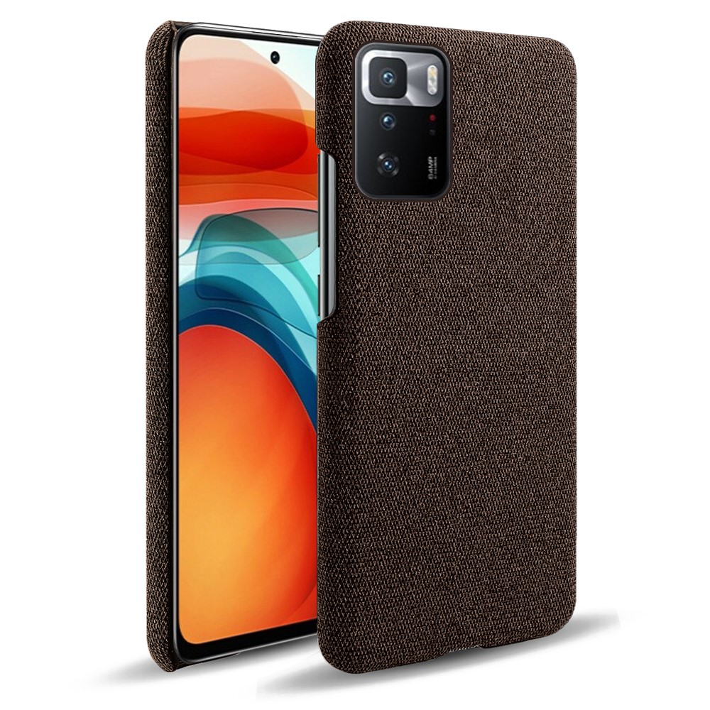 KSQ-Kunststoff Mit Tuch Back-Koffer Für Xiaomi Redmi-Anmerkung 10 Pro (China) - Braun-1