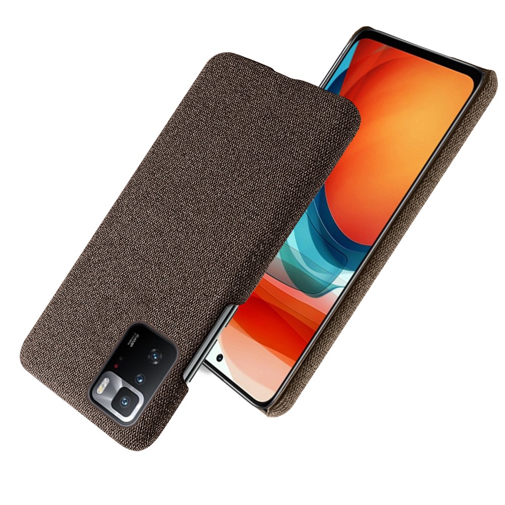 KSQ-Kunststoff Mit Tuch Back-Koffer Für Xiaomi Redmi-Anmerkung 10 Pro (China) - Braun-2