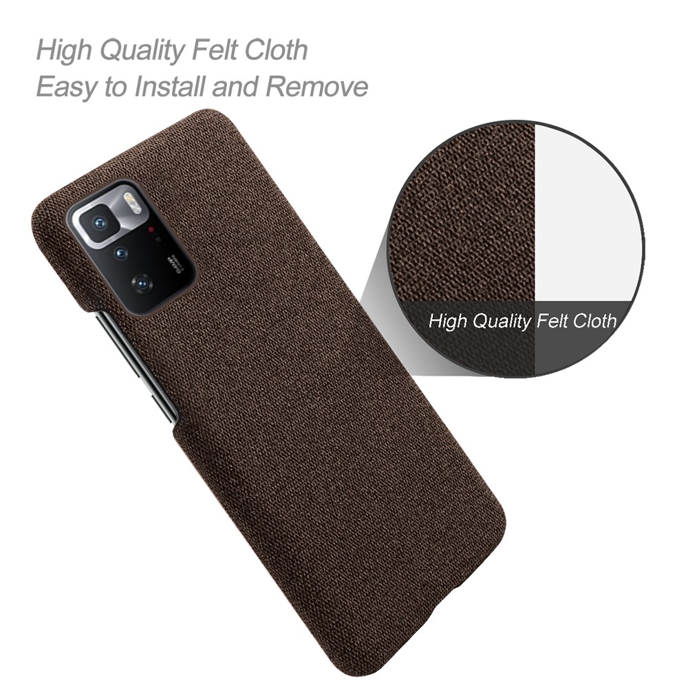 KSQ-Kunststoff Mit Tuch Back-Koffer Für Xiaomi Redmi-Anmerkung 10 Pro (China) - Braun-4