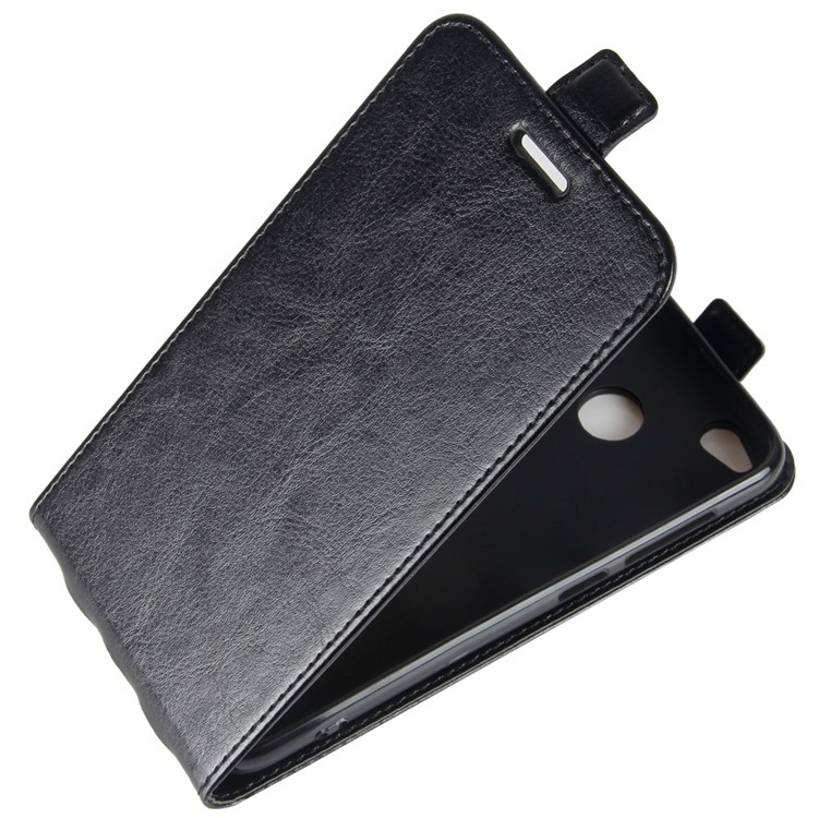 Crazy Horse Leather Vertical Card Slot Case for Xiaomi Redmi 4X - Black-3