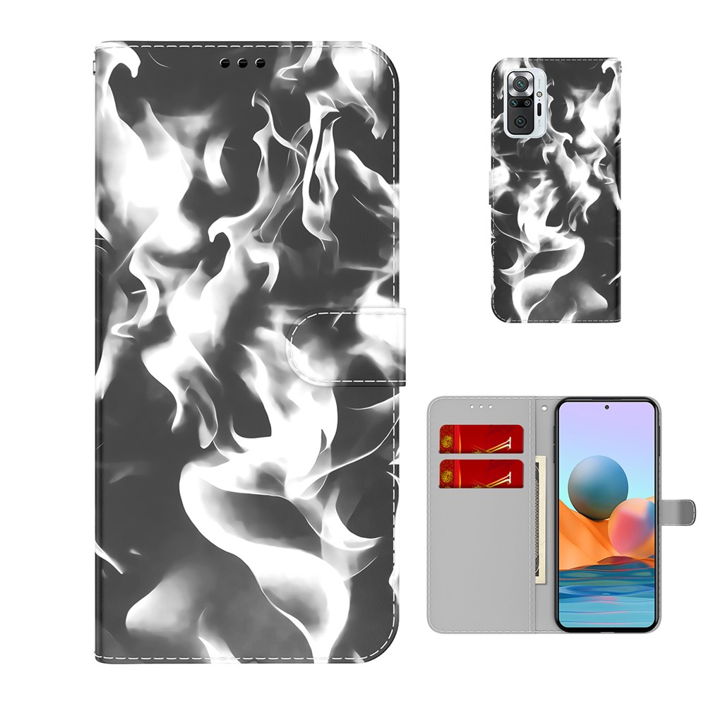 Fog Pattern Printing Leather Wallet Design Stand Phone Cover for Xiaomi Redmi Note 10 Pro Max / Redmi Note 10 Pro - Black-5