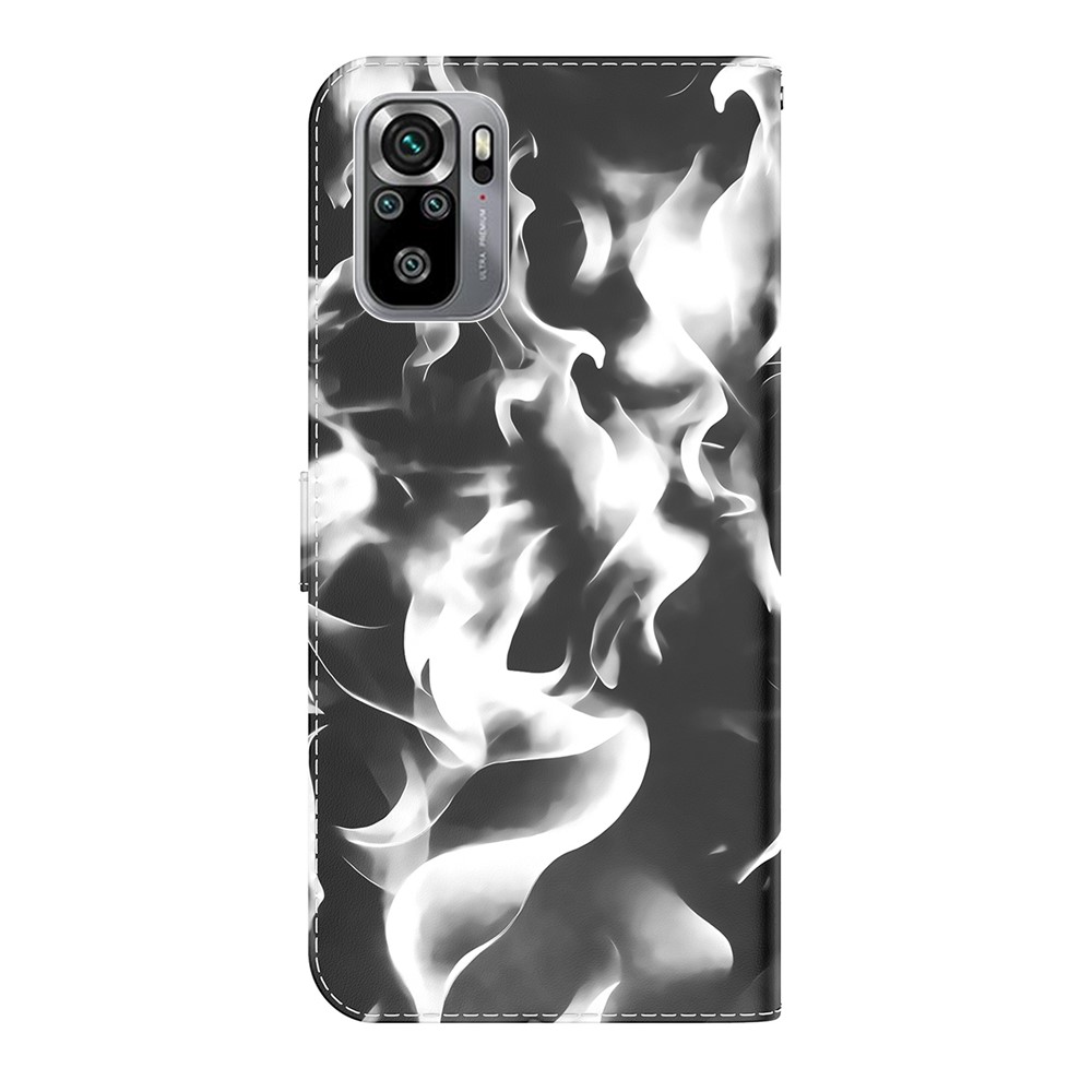 Fog Pattern Printing Leather Wallet Design Stand Phone Cover for Xiaomi Redmi Note 10 4G / Redmi Note 10S - Black-4