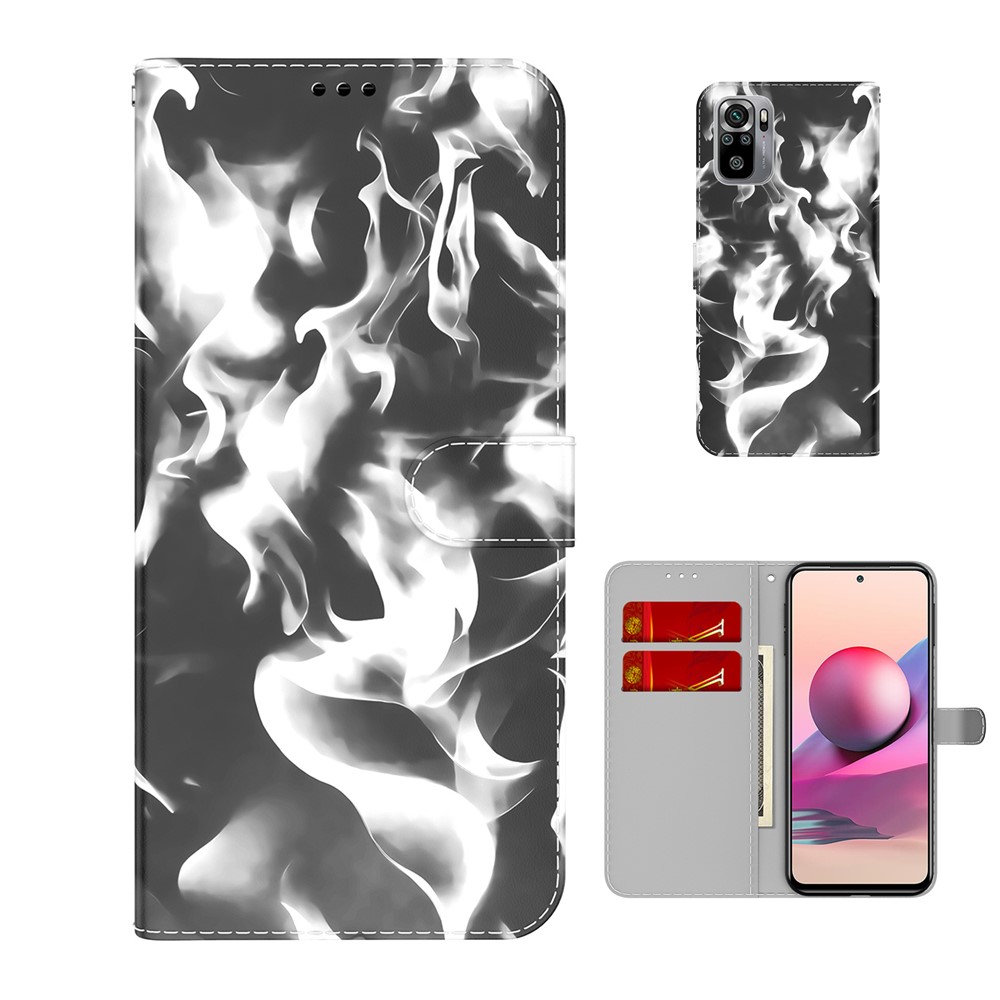 Fog Pattern Printing Leather Wallet Design Stand Phone Cover for Xiaomi Redmi Note 10 4G / Redmi Note 10S - Black-5
