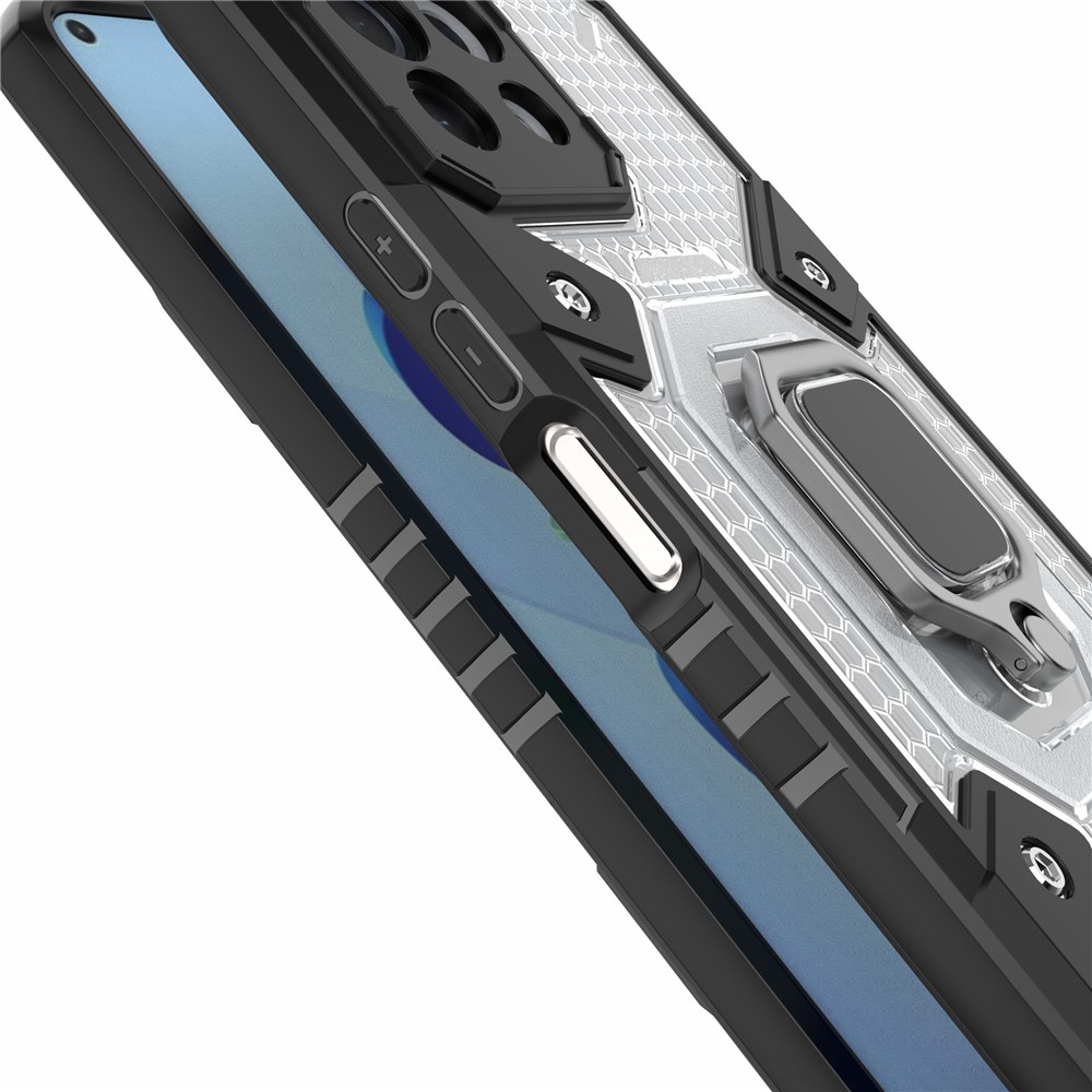 Kickstand Hybrid Hard PC Soft TPU Shockproof Protective Case for Xiaomi Mi 11 Lite 5G / 4G - Grey-9