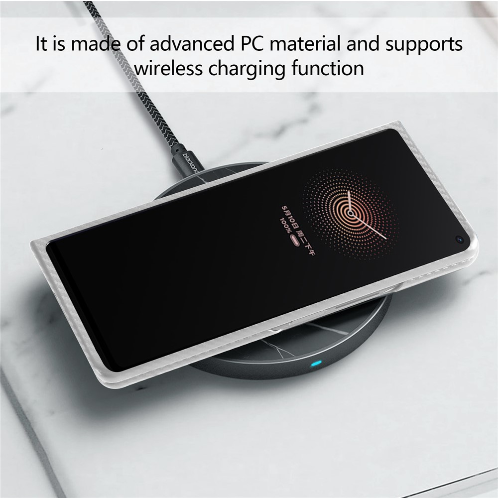 Carbon Fiber Texture Leather Coated PC Hard Case Phone Cover with Kickstand for Xiaomi Mi Mix Fold - Silver-5