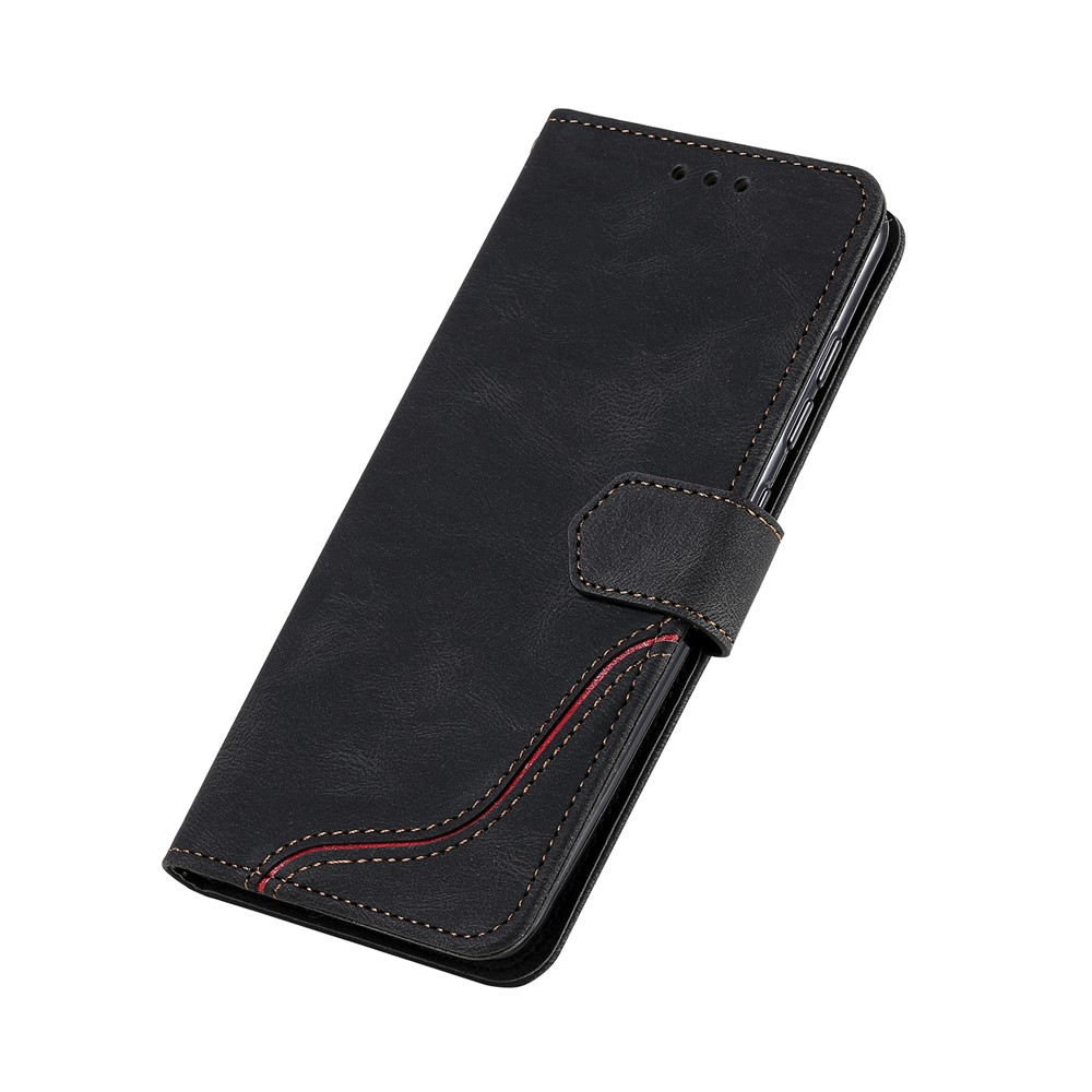 Skin-touch Feel Tri-color Splicing PU Leather Flip Case Wallet Stand Cellphone Cover for Xiaomi Redmi Note 10 5G/Poco M3 Pro 4G/Poco M3 Pro 5G - Black-7