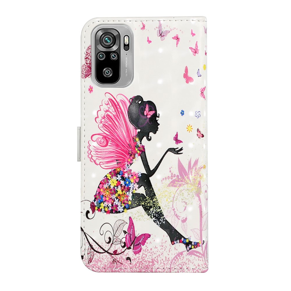 Full Protection 3D Pattern Printing Magnetic Folio PU Leather Shockproof Stand Flip Cover for Xiaomi Redmi Note 10 4G / Redmi Note 10S - Fairy-3
