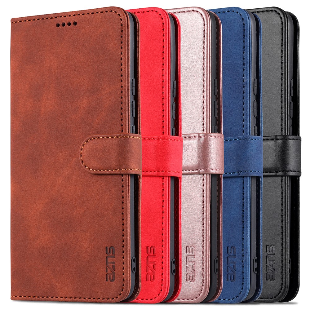 AZNS PU Leather Phone Cover Shell with Wallet Stand for Xiaomi Mi 11 - Brown-7