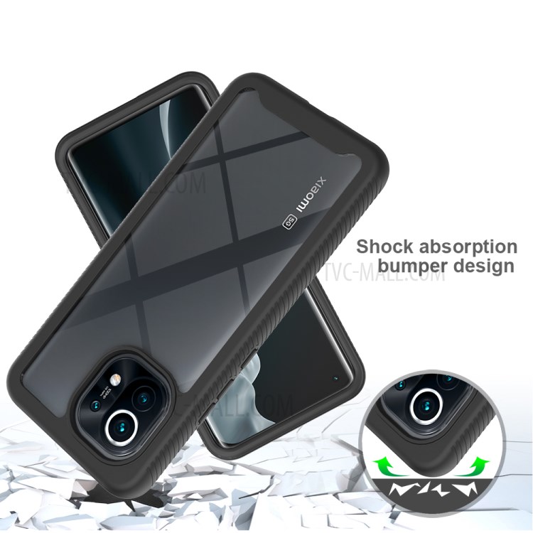 PC + TPU + Acrylic Hybrid Case Full Protection Phone Cover for Xiaomi Mi 11 - Black-2