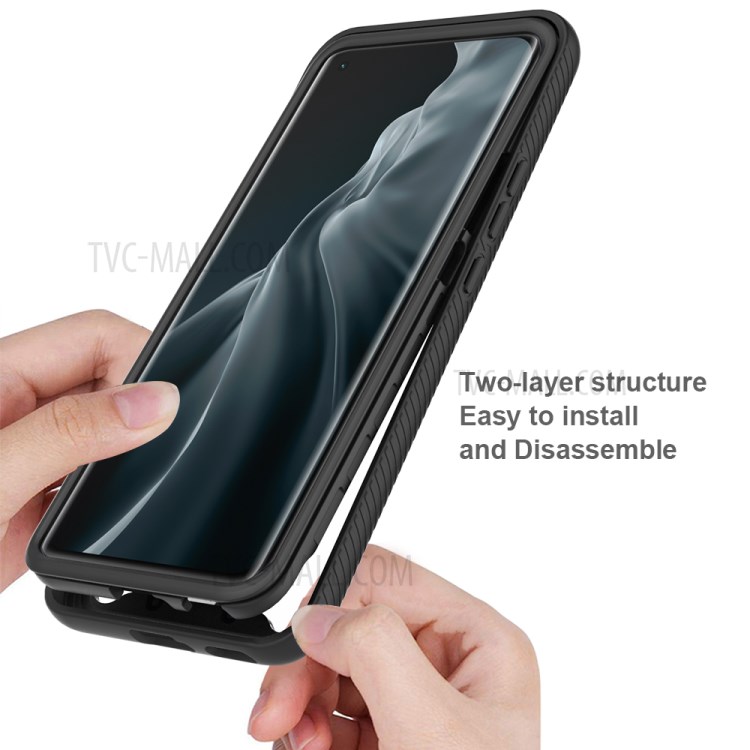 PC + TPU + Acrylique Hybride Couverture de Téléphone de Protection Complète Pour Xiaomi Mi 11 - le Noir