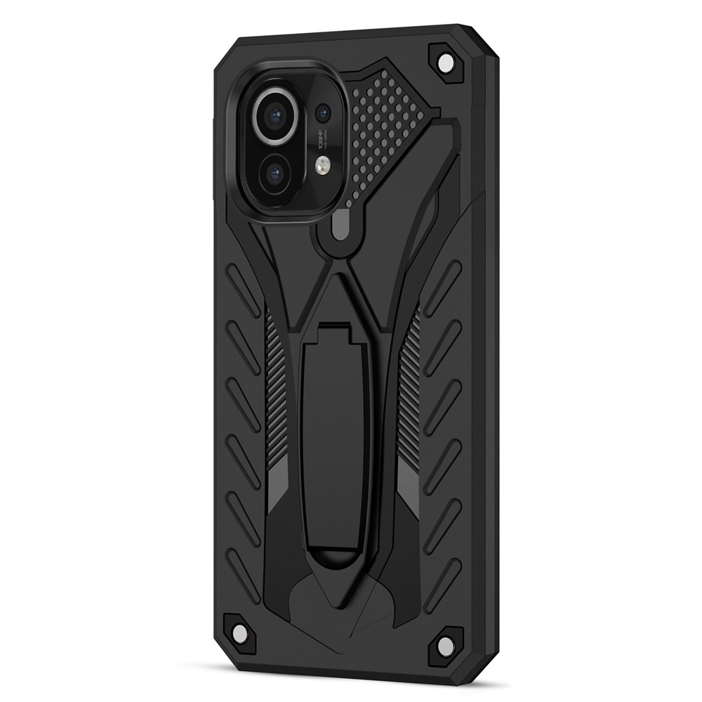 Phantom Knight Style PC + TPU Hybrid Phone Case with Kickstand for Xiaomi Mi 11 - Black-2
