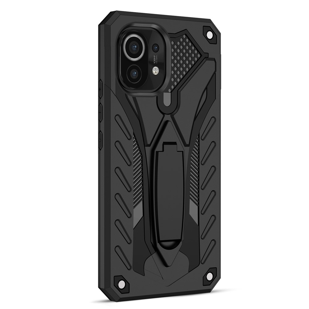 Phantom Knight Style PC + TPU Hybrid Phone Case with Kickstand for Xiaomi Mi 11 - Black-3