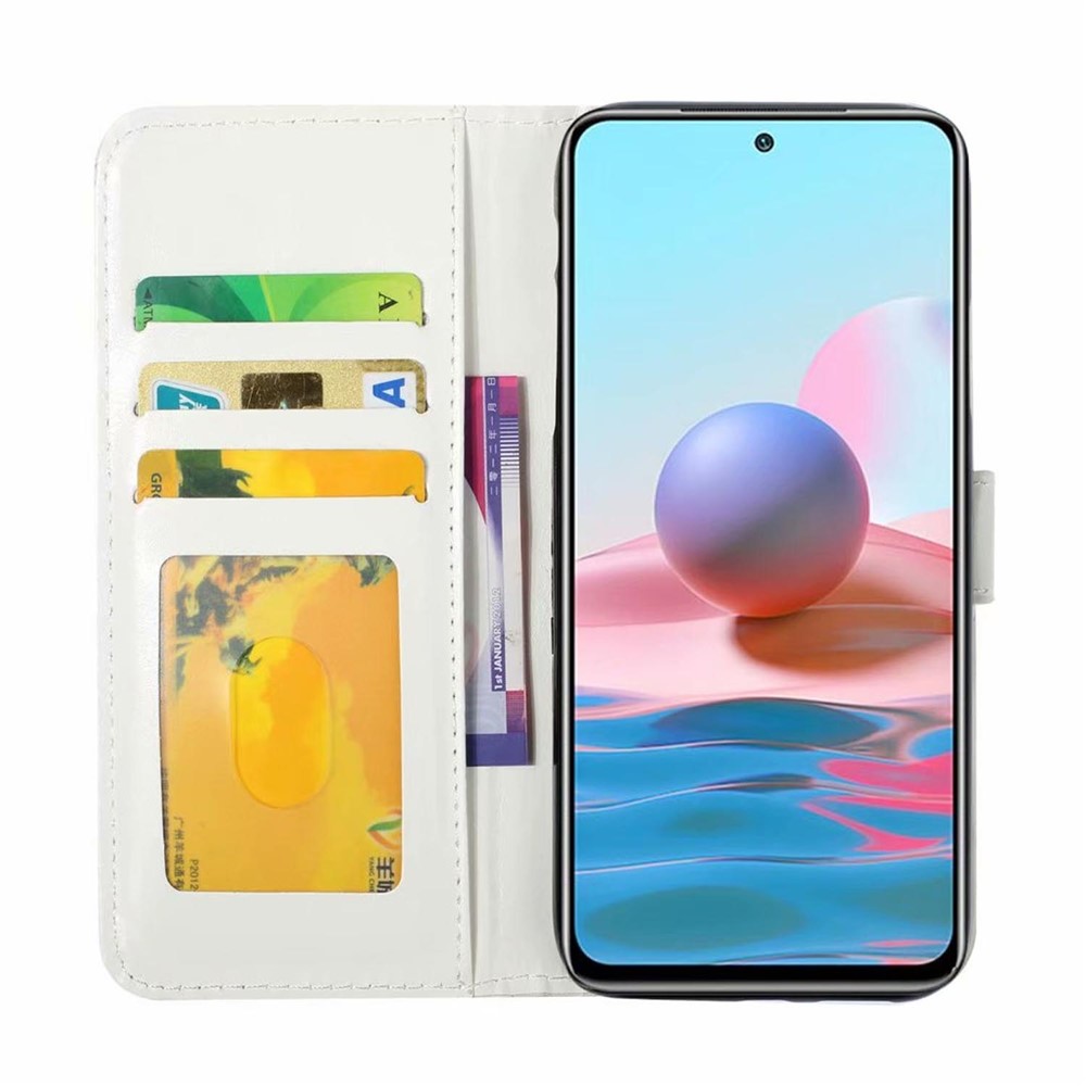 Pattern Printing Leather Phone Case Wallet Stand Design Cover for Xiaomi Redmi Note 10 4G/Note 10S - Sunflower-5