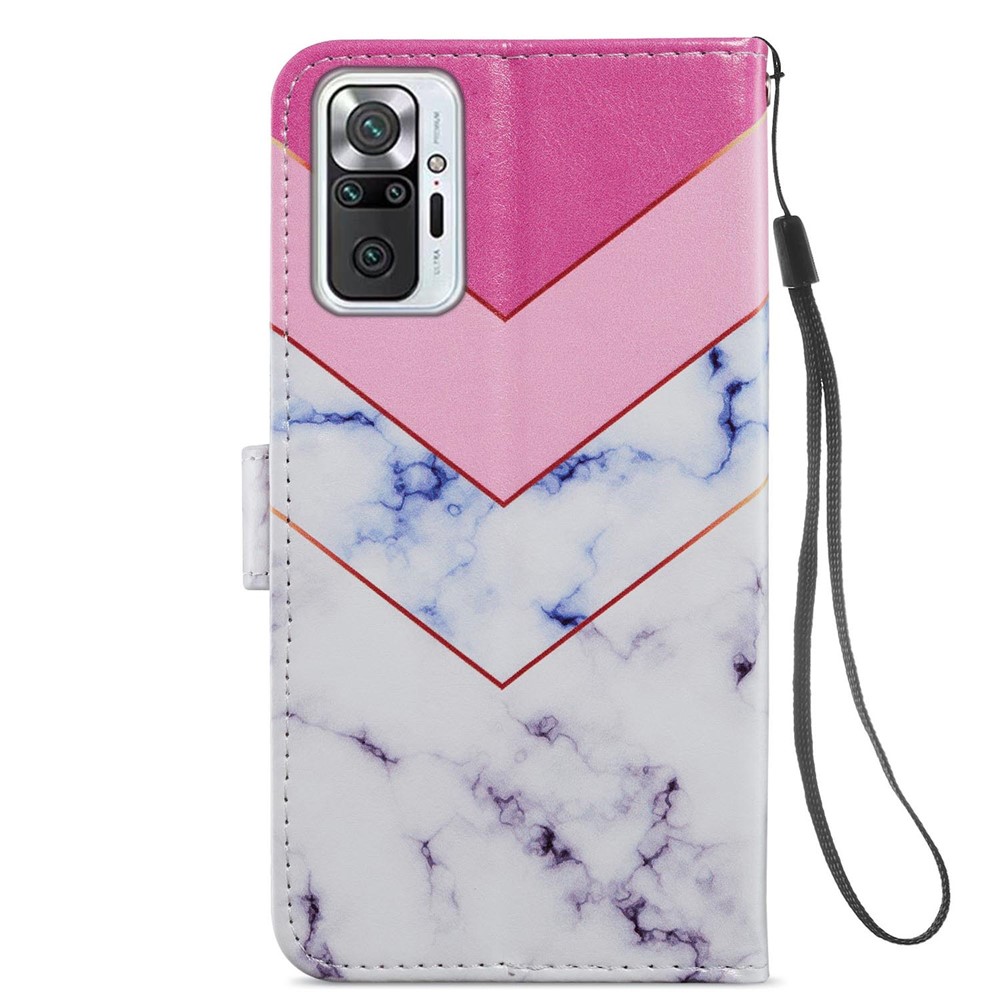 Pattern Printing Wallet Stand Design Leather Phone Case Cover for Xiaomi Redmi Note 10 Pro/Note 10 Pro Max - Smoke Marble-3