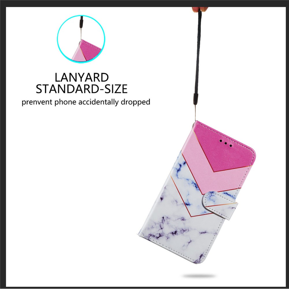 Pattern Printing Wallet Stand Design Leather Phone Case Cover for Xiaomi Redmi Note 10 Pro/Note 10 Pro Max - Smoke Marble-6