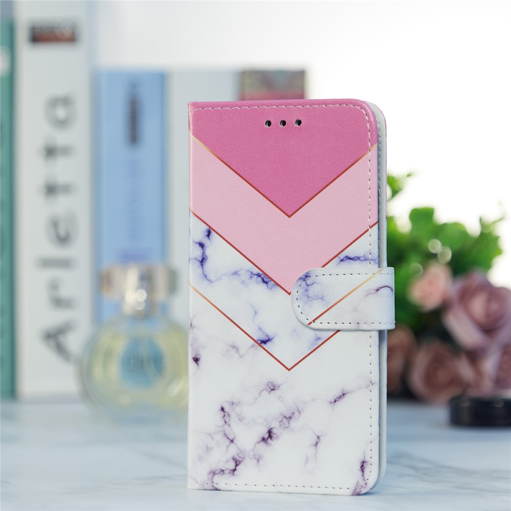 Pattern Printing Wallet Stand Design Leather Phone Case Cover for Xiaomi Redmi Note 10 Pro/Note 10 Pro Max - Smoke Marble-7