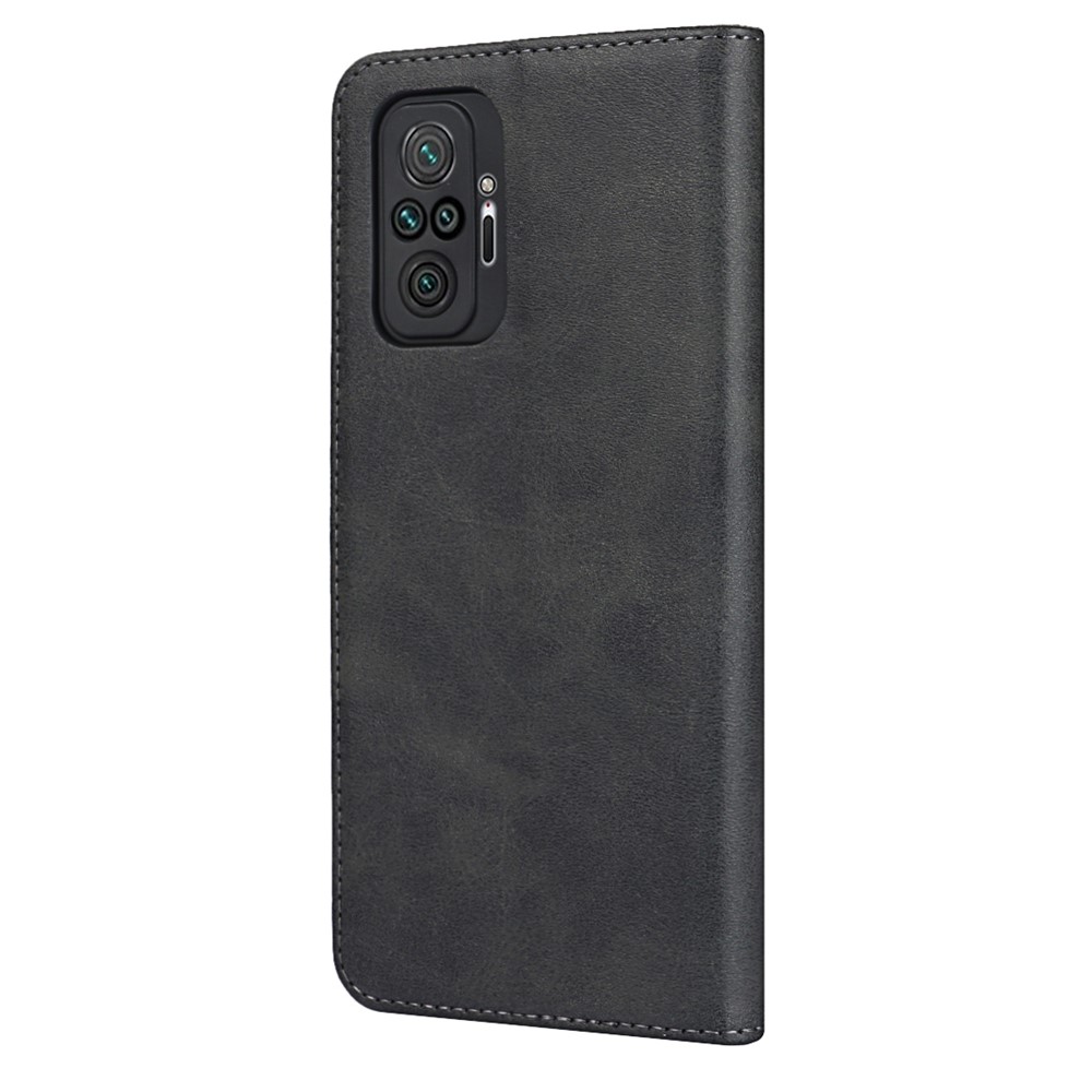 Auto-absorbed Wallet Stand Design Protective Leather Case for Xiaomi Redmi Note 10 Pro - Black-3