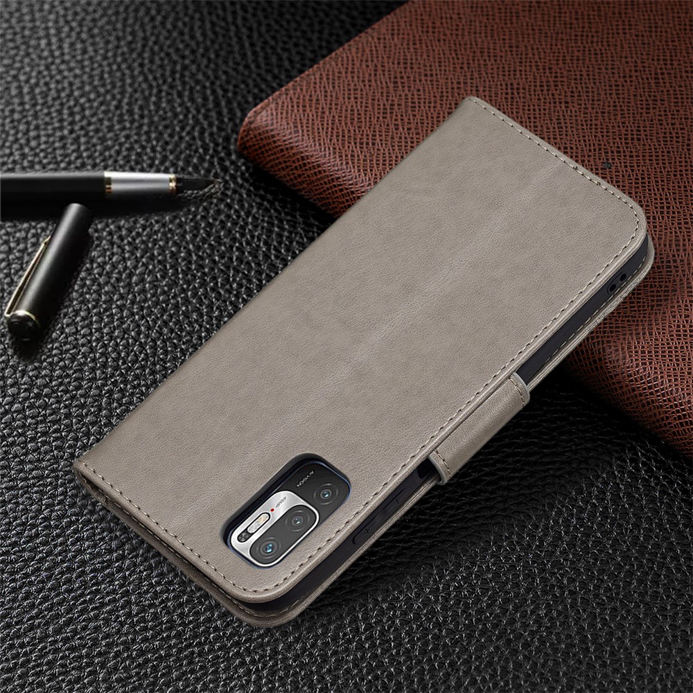 Imprint Butterfly Pattern Leather Shockproof Protective Flip Folio Wallet Case for Xiaomi Redmi Note 10 5G / Poco M3 Pro 5G /4G - Grey-7