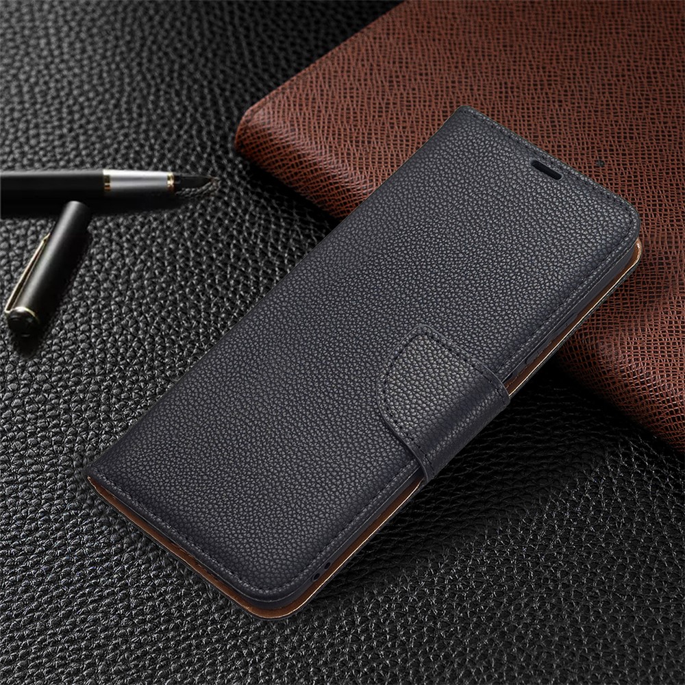 Full Cover Litchi Grain Magnetic Closure Leather Wallet Phone Case for Xiaomi Redmi Note 10 5G / Poco M3 Pro 5G / 4G - Black-6