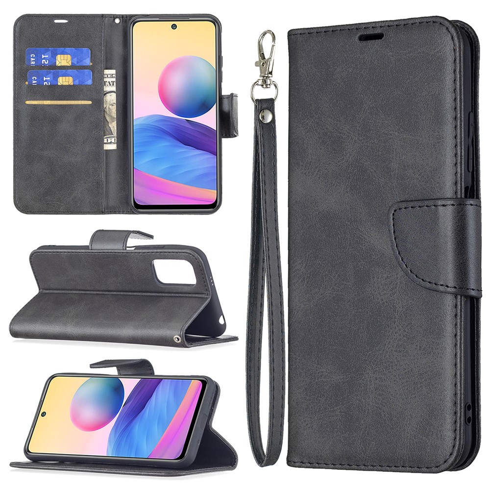 All-Inclusive Shockproof Stand Sheepskin Texture Wallet Flip Wallet Phone Cover for Xiaomi Redmi Note 10 5G / Poco M3 Pro 5G / 4G - Black-9