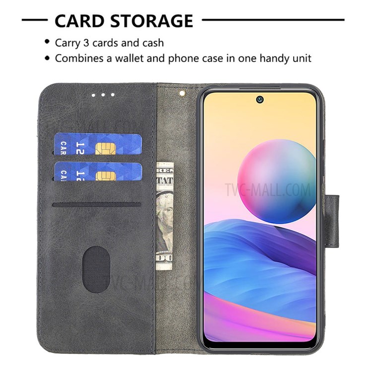 BF04 Crocodile Texture Color Splicing Wallet Stand Leather Protector Case for Xiaomi Redmi Note 10 5G/Poco M3 Pro 4G/Poco M3 Pro 5G - Black-3