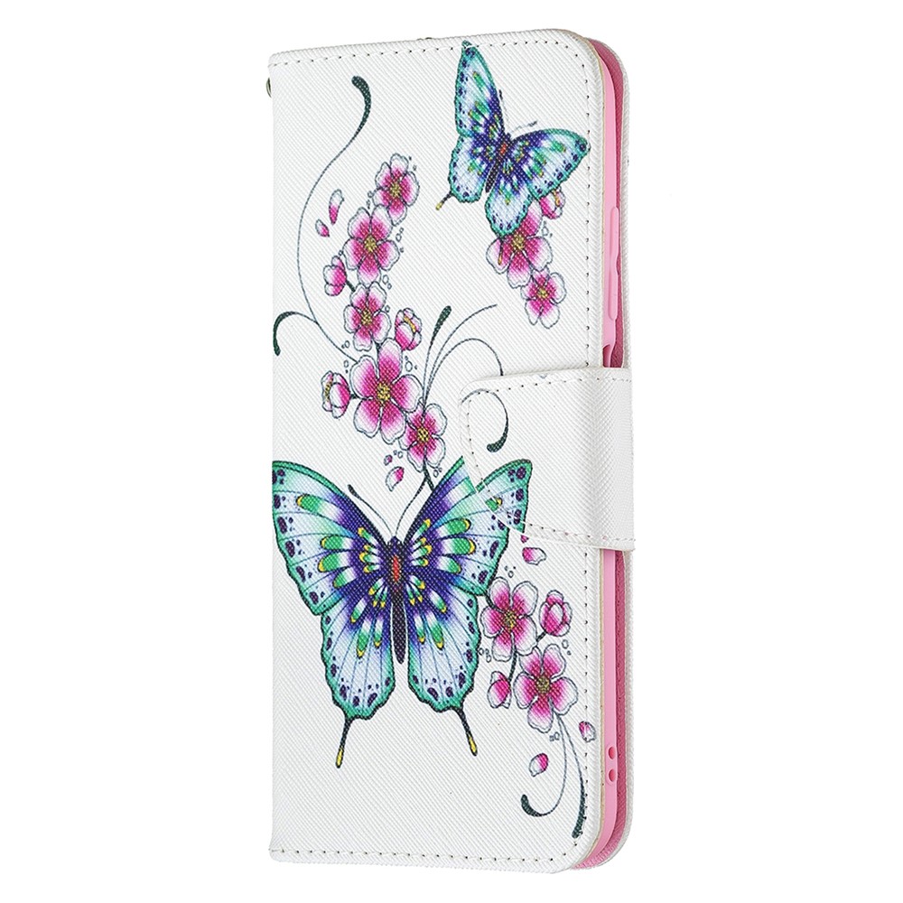3D Full Stylish Advanced Printing Pattern Stand Magnetic Clasp Wallet Case for Xiaomi Redmi Note 10 5G / Poco M3 Pro 5G / 4G - Green Butterfly-4