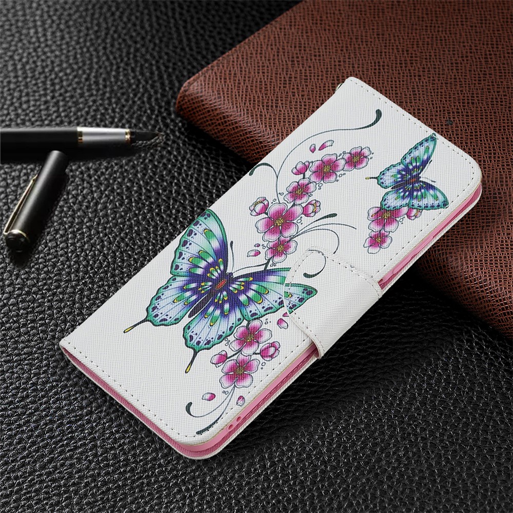 3D Full Stylish Advanced Printing Pattern Stand Magnetic Clasp Wallet Case for Xiaomi Redmi Note 10 5G / Poco M3 Pro 5G / 4G - Green Butterfly-6